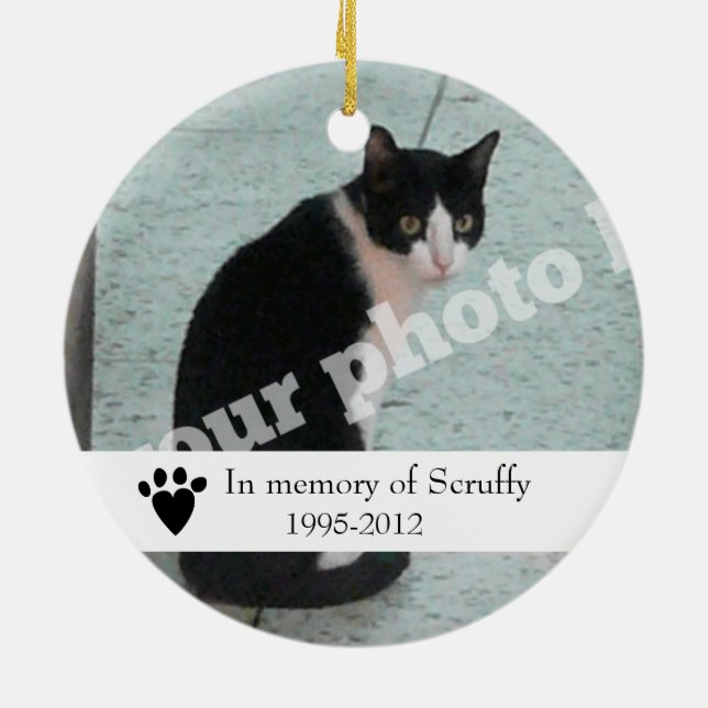 Pet Memorial Photo Ornament Dog or Cat Customised (Back)