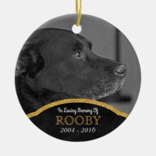 Pet Memorial Photo Personalised Dog Condolence Ceramic Tree Decoration