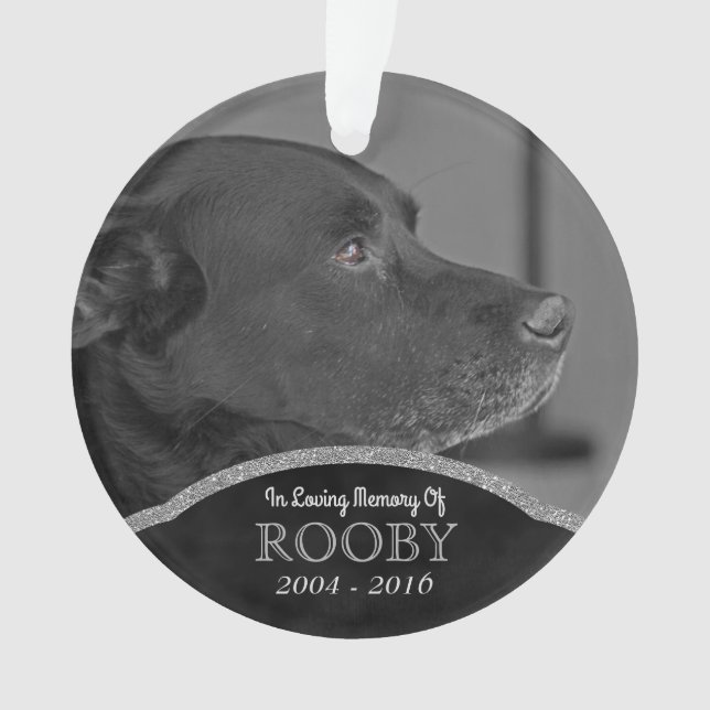 Pet Memorial Photo Personalised Name Christmas Ornament (Front)