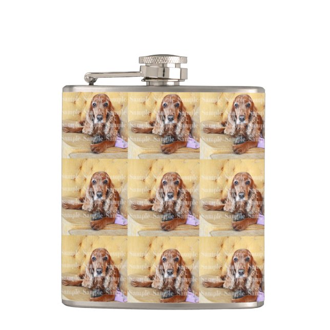 Pet memorial photo PERSONALIZE Hip Flask (Front)