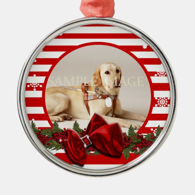 Pet memorial photo PERSONALIZE Metal Tree Decoration (Front)