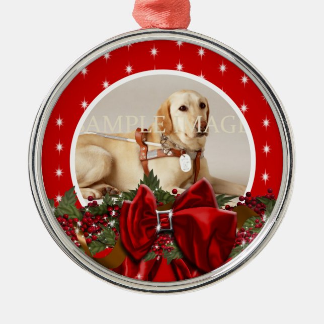 Pet memorial photo PERSONALIZE Metal Tree Decoration (Front)