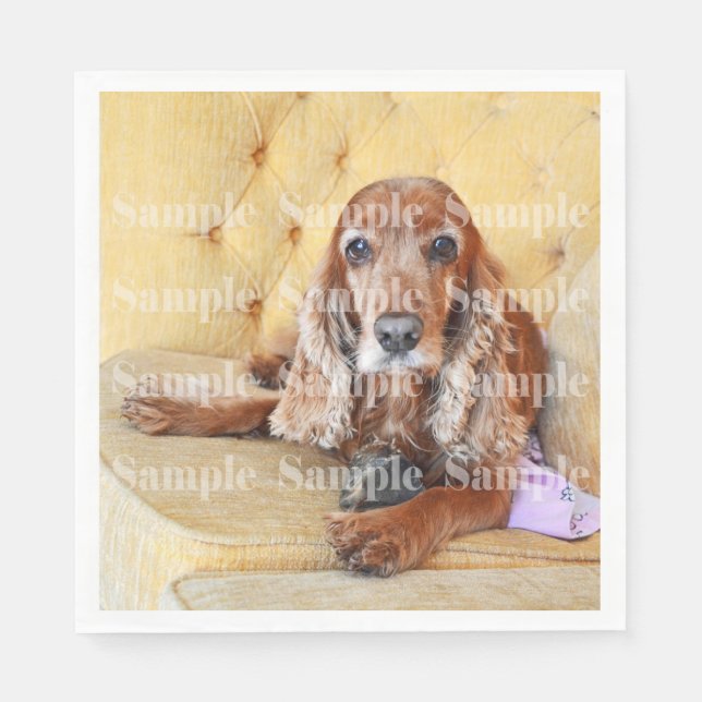 Pet memorial photo PERSONALIZE Napkin (Front)