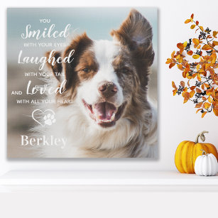 Pet Memorial Photo - Smiled Laughed Loved Sympathy Faux Canvas Print