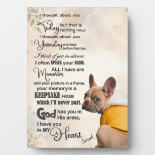 Pet Memorial Plaque Photo Dog Remembrance Gift