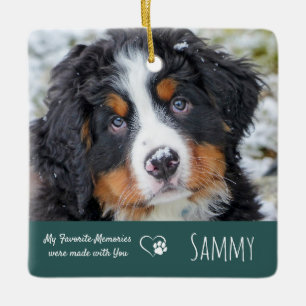 Pet Memorial Quote - Dog Photo Sympathy - Pet Loss Ceramic Ornament