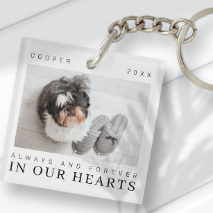 Pet Memorial Quote Simple Modern Chic Photo Key Ring