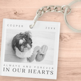 Pet Memorial Quote Simple Modern Chic Photo Key Ring