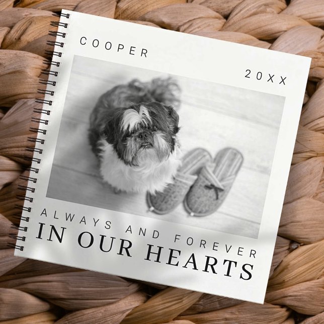 Pet Memorial Quote Simple Modern Chic Photo Notebook (Creator Uploaded)