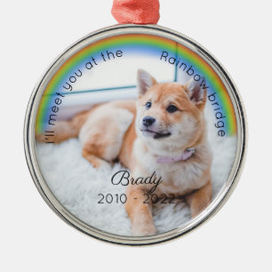 Pet Memorial Rainbow Bridge Christmas Keepsake Dog Metal Tree Decoration