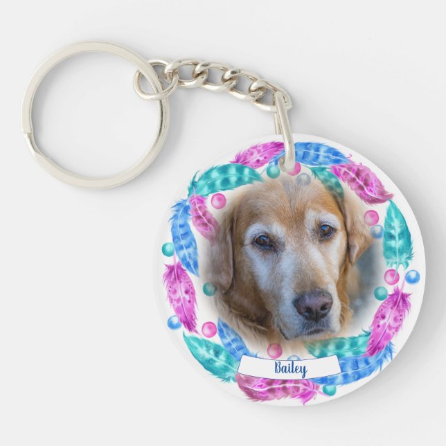 Pet Memorial - Rainbow Bridge - Pet Loss Sympathy Key Ring (Front)