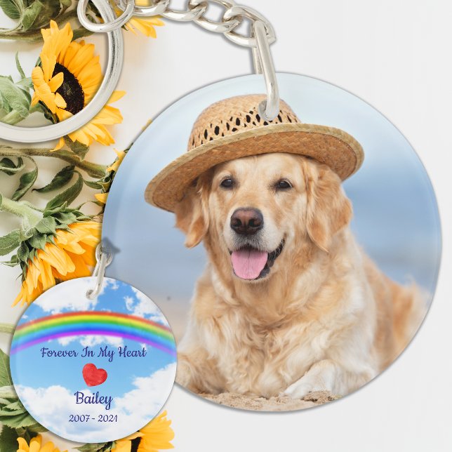 Pet Memorial - Rainbow In Loving Memory - Pet Loss Key Ring (Creator Uploaded)