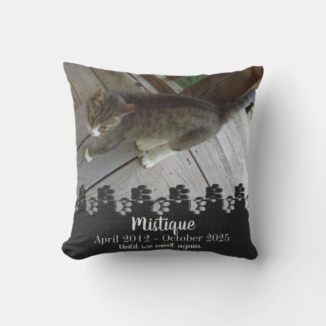 Pet Memorial Remembrance Beloved Keepsake Cushion (Front)