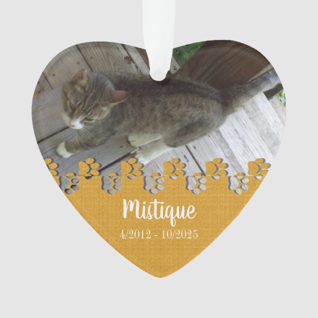 Pet Memorial Remembrance Beloved Keepsake Ornament (Front)