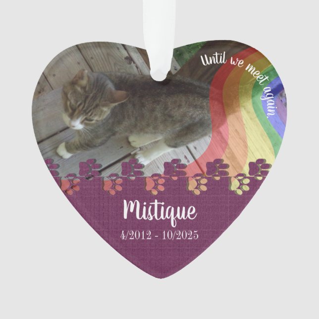 Pet Memorial Remembrance Beloved Keepsake Ornament (Front)