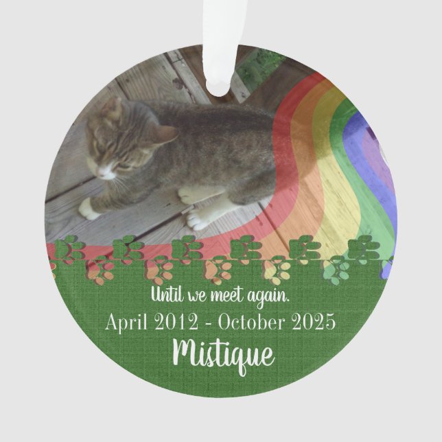 Pet Memorial Remembrance Beloved Keepsake Ornament (Front)
