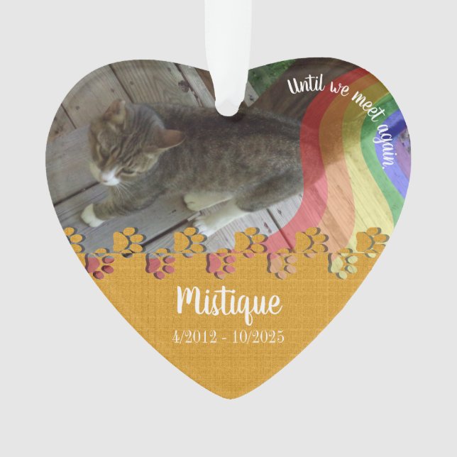 Pet Memorial Remembrance Beloved Keepsake Ornament (Front)