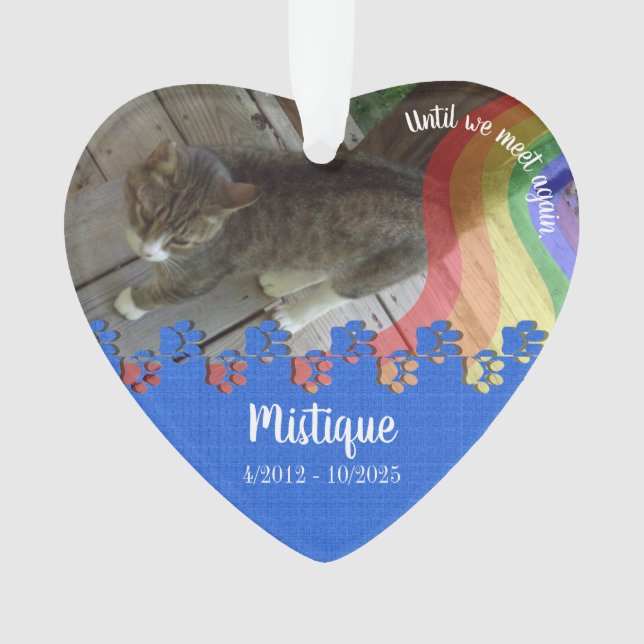 Pet Memorial Remembrance Beloved Keepsake Ornament (Front)