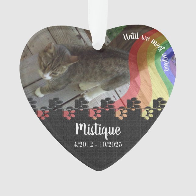 Pet Memorial Remembrance Beloved Keepsake Ornament (Front)