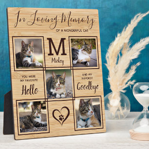 Pet Memorial Remembrance Personalised 5 Cat Photo Plaque