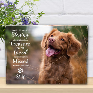 Pet Memorial Remembrance Pet Loss Dog Photo Block