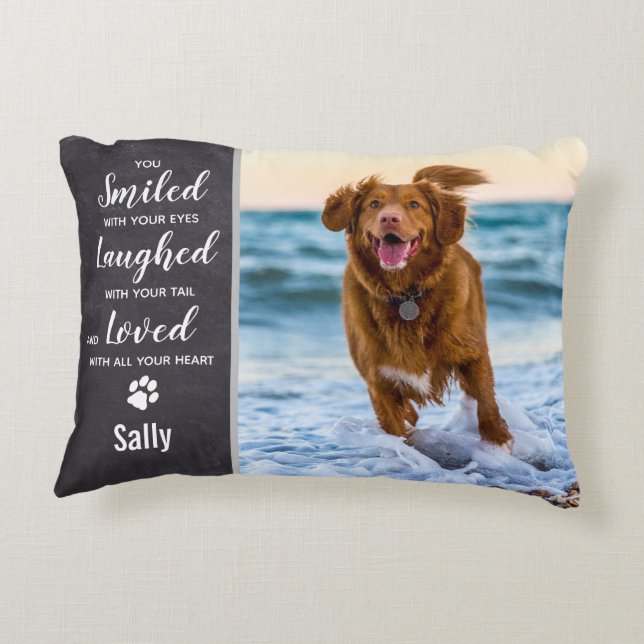 Pet Memorial Remembrance Pet Loss Photo Decorative Cushion (Back)