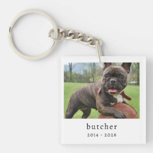 Pet Memorial Remembrance Photo Square  Key Ring