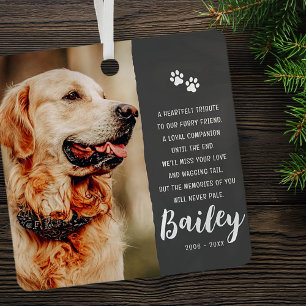Pet Memorial Remembrance Poem Modern Simple Photo Metal Tree Decoration