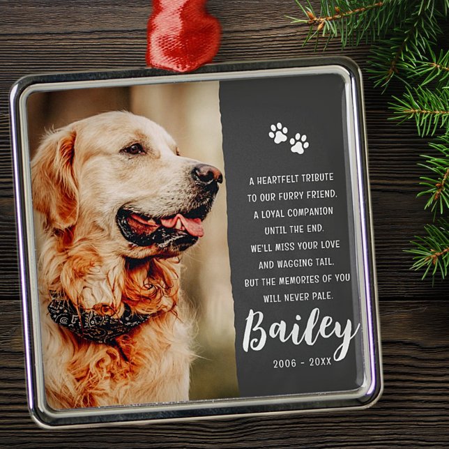 Pet Memorial Remembrance Poem Modern Simple Photo Metal Tree Decoration (Creator Uploaded)