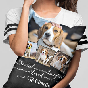 Pet Memorial Remembrance Poem Personalised 4 Photo Decorative Cushion