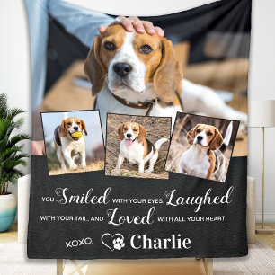 Pet Memorial Remembrance Poem Personalised 4 Photo Fleece Blanket