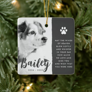 Pet Memorial Remembrance Quote Modern Simple Photo Ceramic Ornament