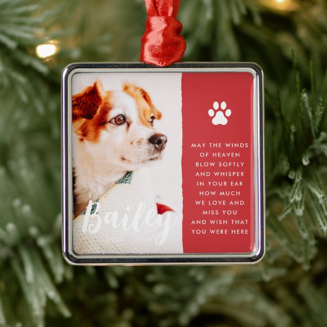 Pet Memorial Remembrance Quote Modern Simple Photo Metal Tree Decoration (Tree)