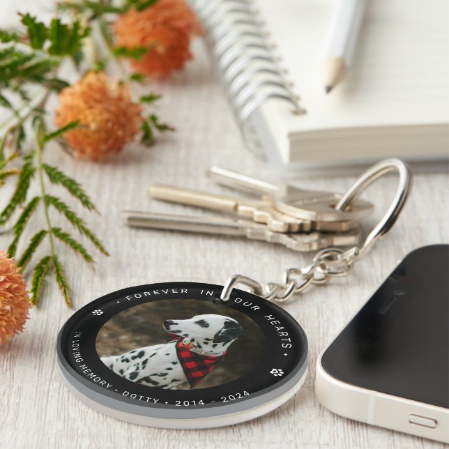 Pet Memorial Remembrance Tribute Dog/Cat Photo Key Ring (Front Right)