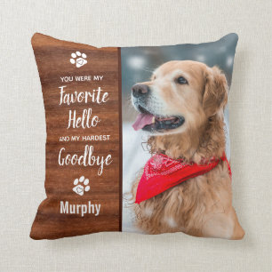 Pet Memorial Rustic Wood Pet Loss Keepsake Dog Cushion