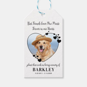 Pet Memorial Seed Packet Heart Custom Dog Photo  Gift Tags