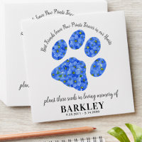 Pet Memorial Seed Packet Paw Print Forget Me Knot