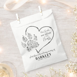 Pet Memorial Seed Packet Paw Print Wildflowers Favour Bags