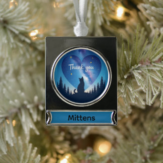 Pet Memorial Silver Plated Banner Ornament