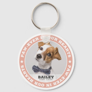 Pet Memorial Simple Modern Custom Photo Keepsake Key Ring