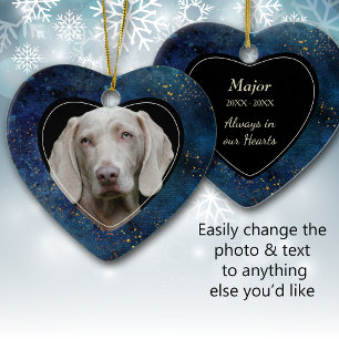 Pet Memorial Star Galaxy Heart Keepsake Ceramic Tree Decoration