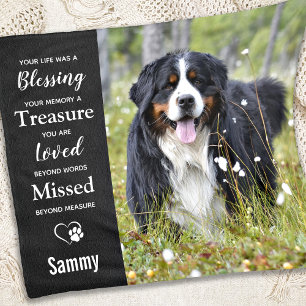 Pet Memorial Sympathy Keepsake Dog Photo Fleece Blanket