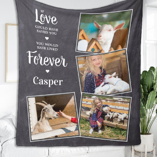 Pet Memorial Sympathy Keepsake Pet Loss 4 Photo Fleece Blanket