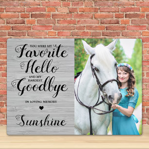 Pet Memorial Sympathy Personalized Horse Photo Plaque