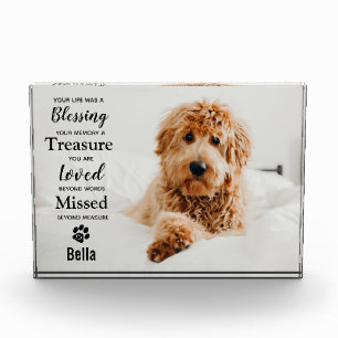Pet Memorial Sympathy Pet Loss Dog Photo Block