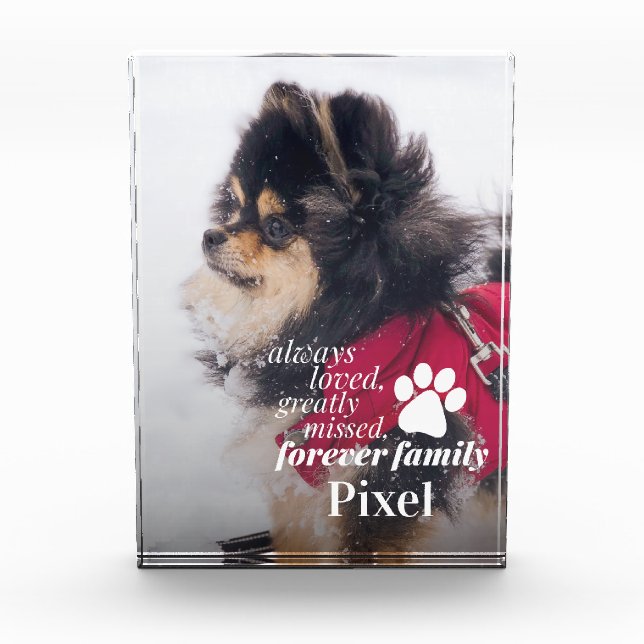 Pet Memorial Sympathy Pet Loss Photo Block (Front)