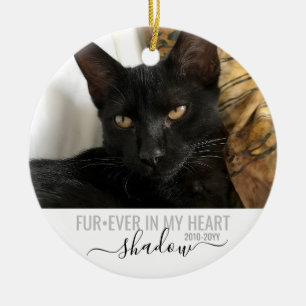 Pet Memorial Sympathy Photo FurEver in my Heart Ceramic Tree Decoration