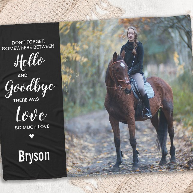 Pet Memorial Sympathy Quote Horse Photo Fleece Blanket (Creator Uploaded)