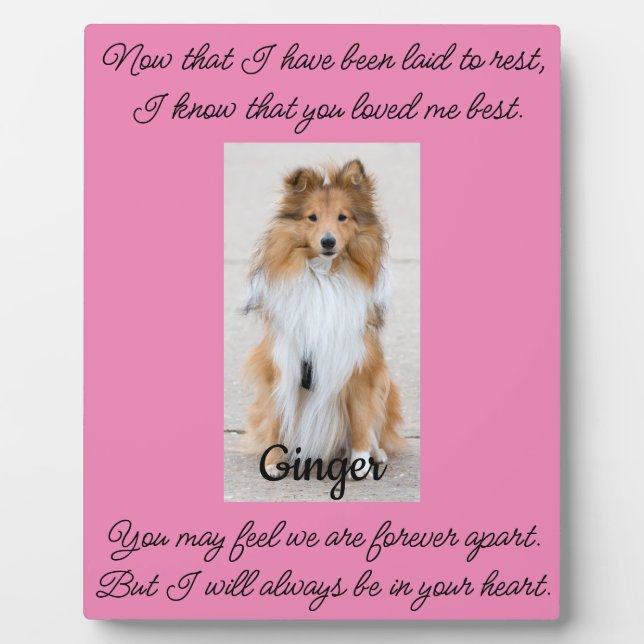 Pet Memorial Tabletop Plaque with Easel (Front)