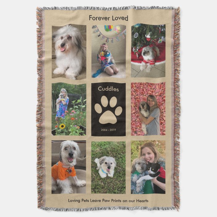 Pet Memorial Throw Blanket Personalised Zazzle.co.uk